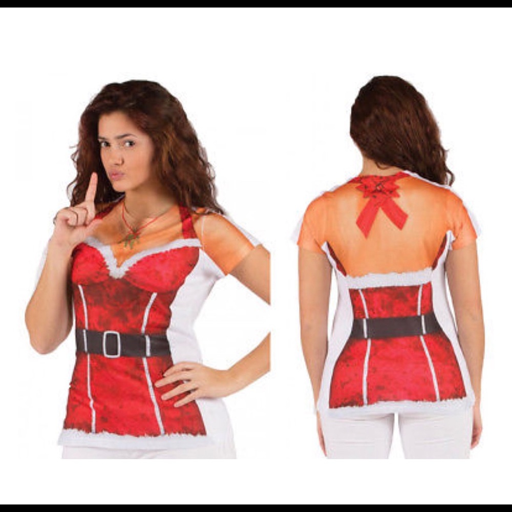 FauxReal Ladies Sexy Santa T-Shirt- ChicEwe